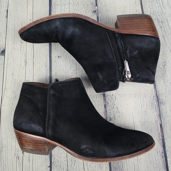 SAM EDELMAN | Petty suede leather side zip ankle boots - Picture 2 of 12